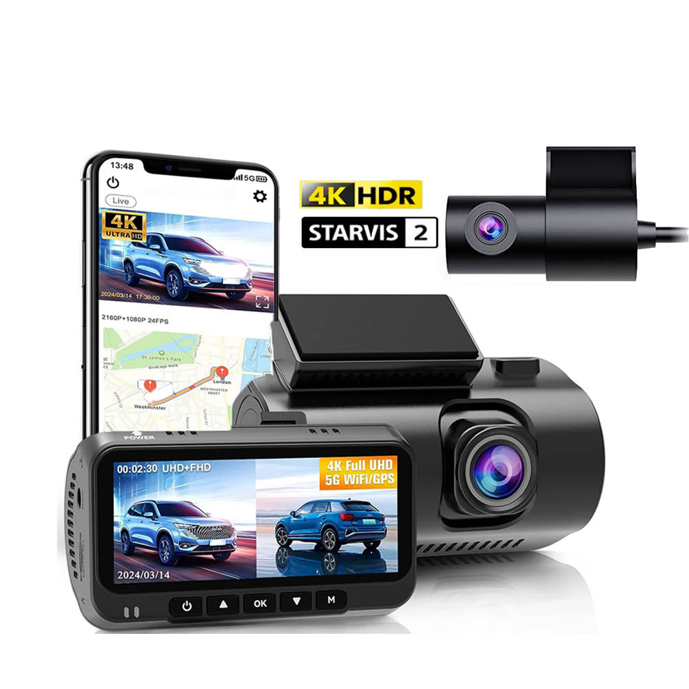 ZD72F 4K + 4K Dash Camera STARVIS 678 4K Dash Cam Front and Rear, 5GHz WiFi, Dash Camera for Cars with 3.18